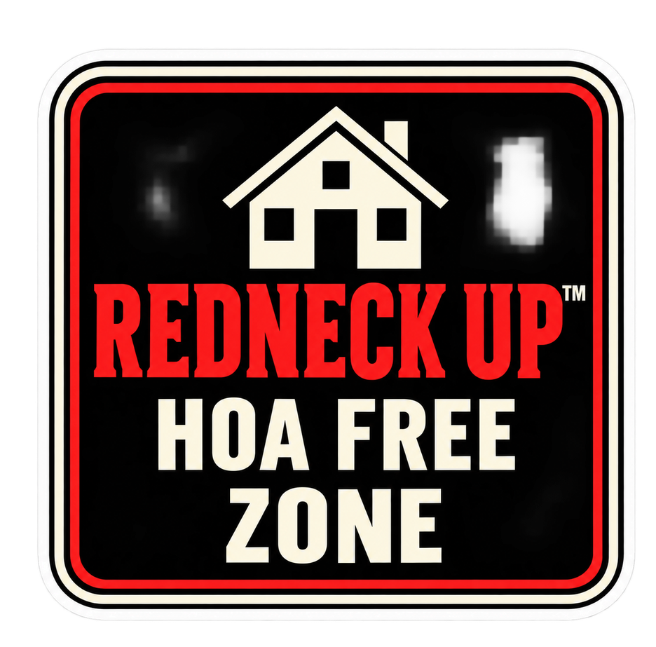 Redneck Up HOA Free Zone sign
