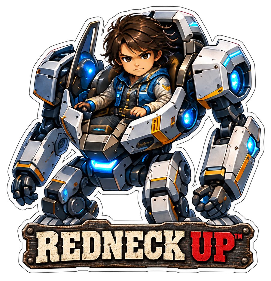 Mechanical Redneck Up robot mascot artwork